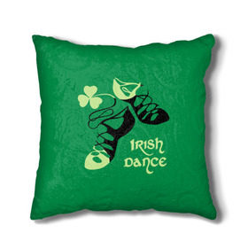 Подушка 3D с принтом Ireland, Irish dance в Белгороде, наволочка – 100% полиэстер, наполнитель – холлофайбер (легкий наполнитель, не вызывает аллергию). | состоит из подушки и наволочки. Наволочка на молнии, легко снимается для стирки | background | black | clover | dance | green | ireland | irish | petal | soft shoes | зеленый | ирландия | ирландский | клевер | лепесток | мягкая | обувь | танец | фон | черная