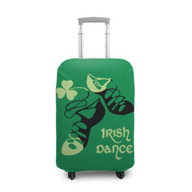 Чехол для чемодана 3D с принтом Ireland, Irish dance в Белгороде, 86% полиэфир, 14% спандекс | двустороннее нанесение принта, прорези для ручек и колес | background | black | clover | dance | green | ireland | irish | petal | soft shoes | зеленый | ирландия | ирландский | клевер | лепесток | мягкая | обувь | танец | фон | черная