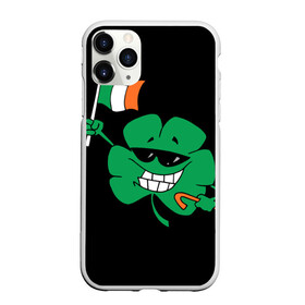 Чехол для iPhone 11 Pro матовый с принтом Ирландия клевер с флагом в Белгороде, Силикон |  | animation | background | black | clover | flag | ireland | smile | stick | teeth | анимация | зубы | ирландия | клевер | очки | палка | улыбка | флаг | фон | черный
