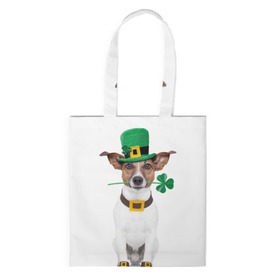 Сумка 3D повседневная с принтом Ирландия в Белгороде, 100% полиэстер | Плотность: 200 г/м2; Размер: 34×35 см; Высота лямок: 30 см | animal | breed | clover | dog | folk | fun | funny | hat | hero | ireland | irish | saint patrick | герой | животное | ирландия | ирландский | клевер | народный | порода | прикол | святой патрик | собака | шляпа | шутка