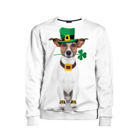Детский свитшот 3D с принтом Ирландия в Белгороде, 100% полиэстер | свободная посадка, прямой крой, мягкая тканевая резинка на рукавах и понизу свитшота | animal | breed | clover | dog | folk | fun | funny | hat | hero | ireland | irish | saint patrick | герой | животное | ирландия | ирландский | клевер | народный | порода | прикол | святой патрик | собака | шляпа | шутка