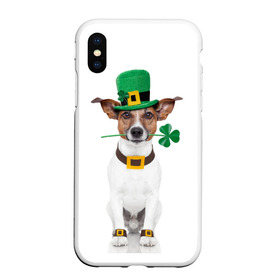 Чехол для iPhone XS Max матовый с принтом Ирландия в Белгороде, Силикон | Область печати: задняя сторона чехла, без боковых панелей | animal | breed | clover | dog | folk | fun | funny | hat | hero | ireland | irish | saint patrick | герой | животное | ирландия | ирландский | клевер | народный | порода | прикол | святой патрик | собака | шляпа | шутка