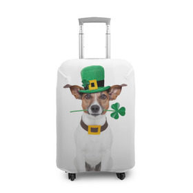 Чехол для чемодана 3D с принтом Ирландия в Белгороде, 86% полиэфир, 14% спандекс | двустороннее нанесение принта, прорези для ручек и колес | animal | breed | clover | dog | folk | fun | funny | hat | hero | ireland | irish | saint patrick | герой | животное | ирландия | ирландский | клевер | народный | порода | прикол | святой патрик | собака | шляпа | шутка