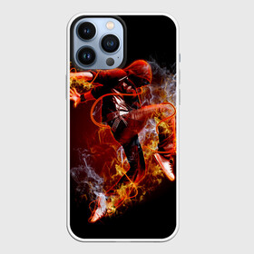 Чехол для iPhone 13 Pro Max с принтом Огненный танец в Белгороде,  |  | background | black | dance | dancer | energy | fire | flame | flying | male | мужчина | огненный | пламя | полет | танец | танцор | фон | черный | энергия