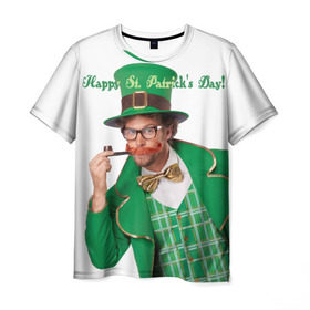 Мужская футболка 3D с принтом Ирландия в Белгороде, 100% полиэфир | прямой крой, круглый вырез горловины, длина до линии бедер | irish | st. patricks day | зеленый | ирландец | лепрекон
