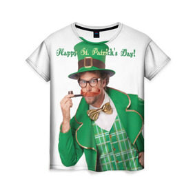 Женская футболка 3D с принтом Ирландия в Белгороде, 100% полиэфир ( синтетическое хлопкоподобное полотно) | прямой крой, круглый вырез горловины, длина до линии бедер | irish | st. patricks day | зеленый | ирландец | лепрекон