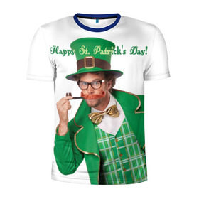 Мужская футболка 3D спортивная с принтом Ирландия в Белгороде, 100% полиэстер с улучшенными характеристиками | приталенный силуэт, круглая горловина, широкие плечи, сужается к линии бедра | irish | st. patricks day | зеленый | ирландец | лепрекон