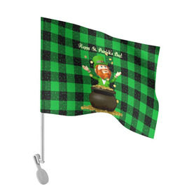 Флаг для автомобиля с принтом Ирландия в Белгороде, 100% полиэстер | Размер: 30*21 см | irish | st. patricks day | зеленый | ирландец | лепрекон