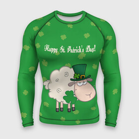 Мужской рашгард 3D с принтом Ирландия в Белгороде,  |  | irish | sheep | st. patricks day | зеленый | ирландец | лепрекон | оваечка | овца