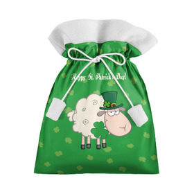 Подарочный 3D мешок с принтом Ирландия в Белгороде, 100% полиэстер | Размер: 29*39 см | Тематика изображения на принте: irish | sheep | st. patricks day | зеленый | ирландец | лепрекон | оваечка | овца