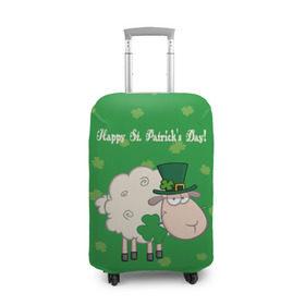 Чехол для чемодана 3D с принтом Ирландия в Белгороде, 86% полиэфир, 14% спандекс | двустороннее нанесение принта, прорези для ручек и колес | irish | sheep | st. patricks day | зеленый | ирландец | лепрекон | оваечка | овца