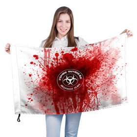 Флаг 3D с принтом зомбиапокалипсис в Белгороде, 100% полиэстер | плотность ткани — 95 г/м2, размер — 67 х 109 см. Принт наносится с одной стороны | the walking dead | апокалипсис | замбиапокалипсис | зомби | кровь | ходячие мертвецы