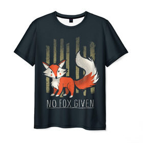 Мужская футболка 3D с принтом No Fox Given в Белгороде, 100% полиэфир | прямой крой, круглый вырез горловины, длина до линии бедер | Тематика изображения на принте: animal | beast | fox | heart | love | orange | животное | зверь | лис | лиса | личиска | любовь | рыжая | сердце