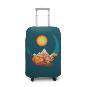 Чехол для чемодана 3D с принтом Лиса под солнцем в Белгороде, 86% полиэфир, 14% спандекс | двустороннее нанесение принта, прорези для ручек и колес | animal | beast | fox | heart | love | orange | животное | зверь | лис | лиса | личиска | любовь | природа | рыжая | сердце | солнце