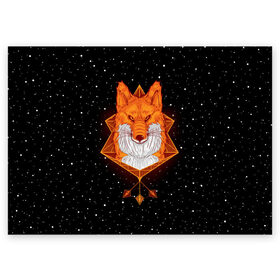 Поздравительная открытка с принтом Огненный лис в Белгороде, 100% бумага | плотность бумаги 280 г/м2, матовая, на обратной стороне линовка и место для марки
 | animal | beast | fox | heart | love | orange | животное | зверь | лис | лиса | личиска | любовь | огонь | пламя | рыжая | сердце