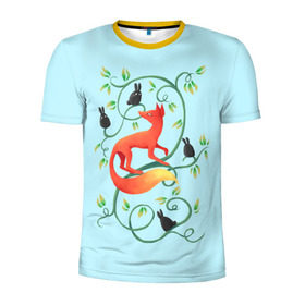 Мужская футболка 3D спортивная с принтом Милая лисичка в Белгороде, 100% полиэстер с улучшенными характеристиками | приталенный силуэт, круглая горловина, широкие плечи, сужается к линии бедра | animal | beast | fox | heart | love | orange | животное | зверь | лис | лиса | личиска | любовь | птица | птицы | птичка | рыжая | сердце