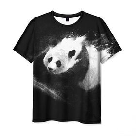 Мужская футболка 3D с принтом Молочная панда в Белгороде, 100% полиэфир | прямой крой, круглый вырез горловины, длина до линии бедер | animal | bear | beast | milk | nature | panda | животное | зверь | медведь | молоко | панда | природа