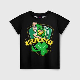Детская футболка 3D с принтом Ирландия в Белгороде, 100% гипоаллергенный полиэфир | прямой крой, круглый вырез горловины, длина до линии бедер, чуть спущенное плечо, ткань немного тянется | 
