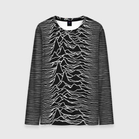 Мужской лонгслив 3D с принтом Joy Division. Unknown Pleasures в Белгороде, 100% полиэстер | длинные рукава, круглый вырез горловины, полуприлегающий силуэт | joy division | альбом | волны | горы | линии | обложка | панк | рок