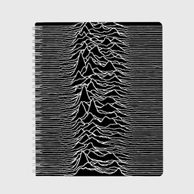 Тетрадь с принтом Joy Division Unknown Pleasures в Белгороде, 100% бумага | 48 листов, плотность листов — 60 г/м2, плотность картонной обложки — 250 г/м2. Листы скреплены сбоку удобной пружинной спиралью. Уголки страниц и обложки скругленные. Цвет линий — светло-серый
 | Тематика изображения на принте: joy division | альбом | волны | горы | линии | обложка | панк | рок