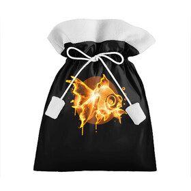 Подарочный 3D мешок с принтом Золотая рыбка в Белгороде, 100% полиэстер | Размер: 29*39 см | Тематика изображения на принте: агрессивные | арт | веселые | дыым | интересные | новинки | огонь | пламя | популярное | узор
