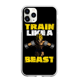 Чехол для iPhone 11 Pro матовый с принтом Train Like a Beast в Белгороде, Силикон |  | dragon ball | strong | workout | воркаут | драгон бол