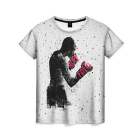 Женская футболка 3D с принтом Hope Faith в Белгороде, 100% полиэфир ( синтетическое хлопкоподобное полотно) | прямой крой, круглый вырез горловины, длина до линии бедер | boxing | combat | fight | fighter | kickboxing | muay thai | wrestling | боец | бой | бокс | боксер | драка | кикбоксинг | май тай