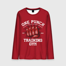 Мужской лонгслив 3D с принтом One Punch Gym в Белгороде, 100% полиэстер | длинные рукава, круглый вырез горловины, полуприлегающий силуэт | boxing | combat | fight | fighter | kickboxing | muay thai | wrestling | боец | бой | бокс | боксер | драка | кикбоксинг | май тай