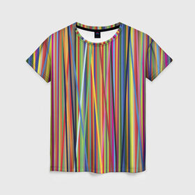 Женская футболка 3D с принтом Тест принтера в Белгороде, 100% полиэфир ( синтетическое хлопкоподобное полотно) | прямой крой, круглый вырез горловины, длина до линии бедер | полоски | цвета
