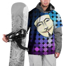 Накидка на куртку 3D с принтом Анонимус в Белгороде, 100% полиэстер |  | anonymous | www | интернет | маска | свобода | хакер