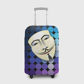 Чехол для чемодана 3D с принтом Анонимус в Белгороде, 86% полиэфир, 14% спандекс | двустороннее нанесение принта, прорези для ручек и колес | anonymous | www | интернет | маска | свобода | хакер