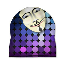 Шапка 3D с принтом Анонимус в Белгороде, 100% полиэстер | универсальный размер, печать по всей поверхности изделия | anonymous | www | интернет | маска | свобода | хакер
