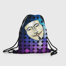 Рюкзак-мешок 3D с принтом Анонимус в Белгороде, 100% полиэстер | плотность ткани — 200 г/м2, размер — 35 х 45 см; лямки — толстые шнурки, застежка на шнуровке, без карманов и подкладки | anonymous | www | интернет | маска | свобода | хакер