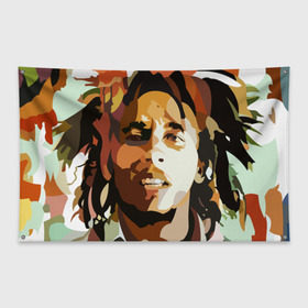 Флаг-баннер с принтом Боб Марли в Белгороде, 100% полиэстер | размер 67 х 109 см, плотность ткани — 95 г/м2; по краям флага есть четыре люверса для крепления | bob marley | composer | guitarist | jamaica | jamaican musician | reggae | singer | музыкант | регги