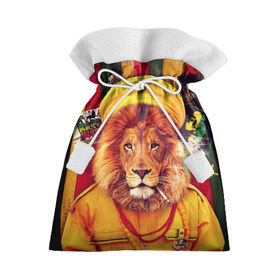 Подарочный 3D мешок с принтом Ямайка лев в Белгороде, 100% полиэстер | Размер: 29*39 см | jamaica | lion