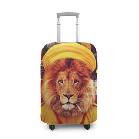 Чехол для чемодана 3D с принтом Ямайка лев в Белгороде, 86% полиэфир, 14% спандекс | двустороннее нанесение принта, прорези для ручек и колес | jamaica | lion