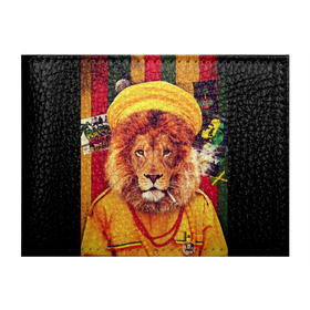 Обложка для студенческого билета с принтом Ямайка лев в Белгороде, натуральная кожа | Размер: 11*8 см; Печать на всей внешней стороне | jamaica | lion