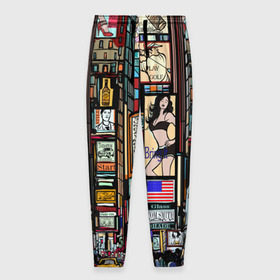 Мужские брюки 3D с принтом Нью-Йорк Сити в Белгороде, 100% полиэстер | манжеты по низу, эластичный пояс регулируется шнурком, по бокам два кармана без застежек, внутренняя часть кармана из мелкой сетки | арт | веселые | интересные | популярное | узор