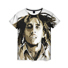 Женская футболка 3D с принтом Ямайка, Боб Марли в Белгороде, 100% полиэфир ( синтетическое хлопкоподобное полотно) | прямой крой, круглый вырез горловины, длина до линии бедер | bob marley | reggae
