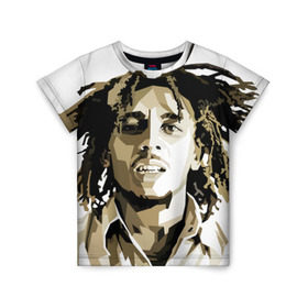 Детская футболка 3D с принтом Ямайка, Боб Марли в Белгороде, 100% гипоаллергенный полиэфир | прямой крой, круглый вырез горловины, длина до линии бедер, чуть спущенное плечо, ткань немного тянется | Тематика изображения на принте: bob marley | reggae