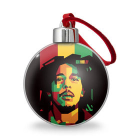 Ёлочный шар с принтом Ямайка, Боб Марли в Белгороде, Пластик | Диаметр: 77 мм | bob marley | reggae | регги