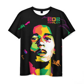 Мужская футболка 3D с принтом Ямайка, Боб Марли в Белгороде, 100% полиэфир | прямой крой, круглый вырез горловины, длина до линии бедер | Тематика изображения на принте: reggae | регги