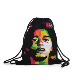 Рюкзак-мешок 3D с принтом Ямайка, Боб Марли в Белгороде, 100% полиэстер | плотность ткани — 200 г/м2, размер — 35 х 45 см; лямки — толстые шнурки, застежка на шнуровке, без карманов и подкладки | Тематика изображения на принте: reggae | регги