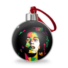 Ёлочный шар с принтом Ямайка, Боб Марли в Белгороде, Пластик | Диаметр: 77 мм | reggae | регги