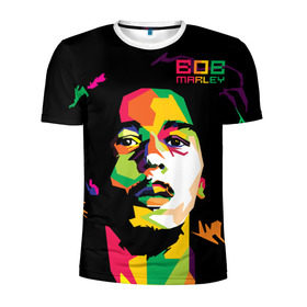 Мужская футболка 3D спортивная с принтом Ямайка, Боб Марли в Белгороде, 100% полиэстер с улучшенными характеристиками | приталенный силуэт, круглая горловина, широкие плечи, сужается к линии бедра | reggae | регги