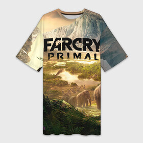 Платье-футболка 3D с принтом Far Cry Primal 8 в Белгороде,  |  | far cry | far cry primal | компьютерные игры | первобытные | фар край праймал | фаркрай