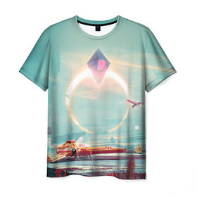 Мужская футболка 3D с принтом No Man`s Sky 2 в Белгороде, 100% полиэфир | прямой крой, круглый вырез горловины, длина до линии бедер | no man sky | no mans sky | безлюдное небо | ноу мэнс скай