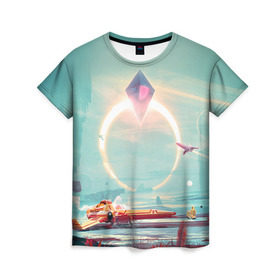 Женская футболка 3D с принтом No Man`s Sky 2 в Белгороде, 100% полиэфир ( синтетическое хлопкоподобное полотно) | прямой крой, круглый вырез горловины, длина до линии бедер | no man sky | no mans sky | безлюдное небо | ноу мэнс скай