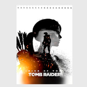 Скетчбук с принтом Rise of the Tomb Raider 1 в Белгороде, 100% бумага
 | 48 листов, плотность листов — 100 г/м2, плотность картонной обложки — 250 г/м2. Листы скреплены сверху удобной пружинной спиралью | Тематика изображения на принте: rise of the tomb raider | tomb raider | восхождение расхитительницы гробниц | расхитительница гробниц