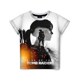 Детская футболка 3D с принтом Rise of the Tomb Raider 1 в Белгороде, 100% гипоаллергенный полиэфир | прямой крой, круглый вырез горловины, длина до линии бедер, чуть спущенное плечо, ткань немного тянется | rise of the tomb raider | tomb raider | восхождение расхитительницы гробниц | расхитительница гробниц